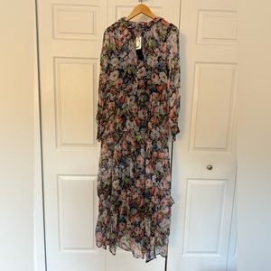 Anthropologie Two Piece Floral Dress, Medium